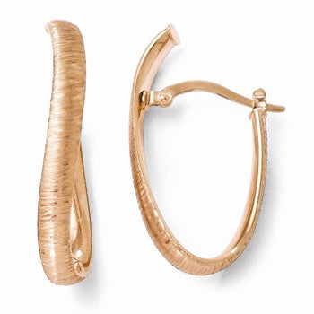 14k Yellow Gold & Rose Gold-plated Textured Earrings