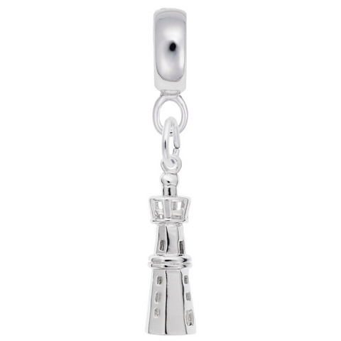 Lighthouse Charm Dangle Bead In Sterling Silver