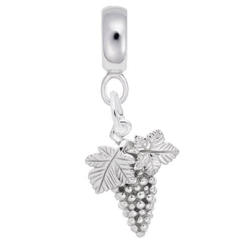 Grapes Charm Dangle Bead In Sterling Silver