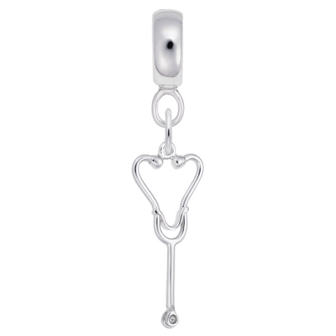 Stethoscope Charm Dangle Bead In Sterling Silver