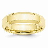 10k Yellow Gold 6mm Bevel Edge Comfort Fit Wedding Band