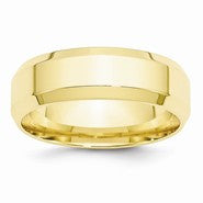 10k Yellow Gold 7mm Bevel Edge Comfort Fit Wedding Band