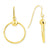 10KT Yellow Gold Polished 14m Circl w/ bead Dangle Earrings