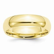 10k Yellow Gold 6mm Standard Comfort Fit Wedding Band