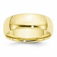 10k Yellow Gold 7mm Lightweight Comfort Fit Wedding Band