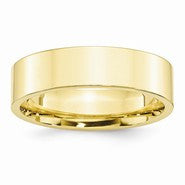 10k Yellow Gold 6mm Standard Flat Comfort Fit Wedding Band