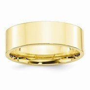 10k Yellow Gold 7mm Standard Flat Comfort Fit Wedding Band