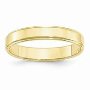 10k Yellow Gold 4mm Flat with Step Edge Wedding Band