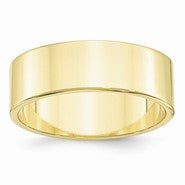 10k Yellow Gold 7mm Lightweight Flat Wedding Band