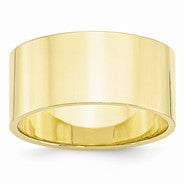 10k Yellow Gold 10mm Lightweight Flat Wedding Band