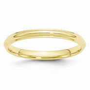 10k Yellow Gold 2.5mm Half Round with Edge Wedding Band