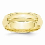 10k Yellow Gold 6mm Half Round with Edge Wedding Band