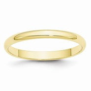 10k Yellow Gold 2.5mm Lightweight Half Round Wedding Band