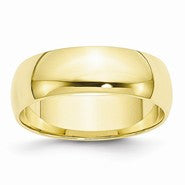 10k Yellow Gold 6mm Lightweight Half Round Wedding Band