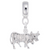 Cow charm dangle bead in Sterling Silver hide-image