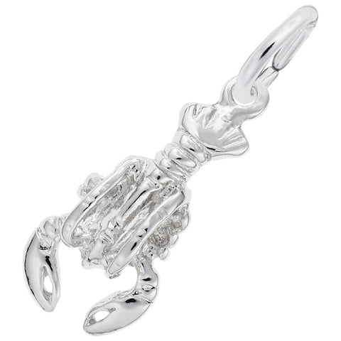 Lobster Charm In 14K White Gold