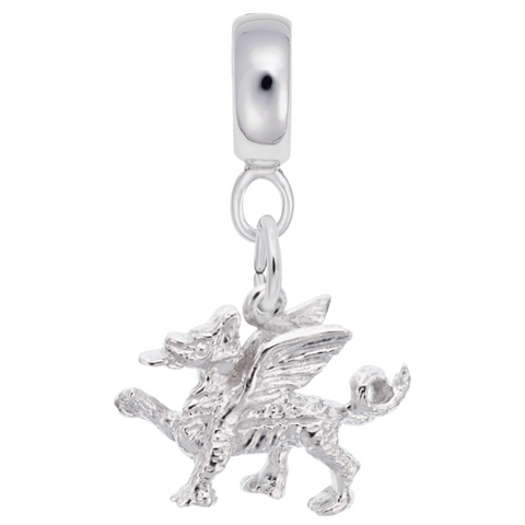 Griffin Charm Dangle Bead In Sterling Silver