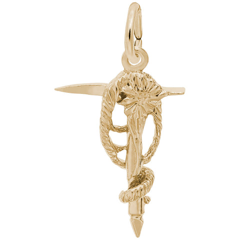 Mountain Climbing Charm In Yellow Gold