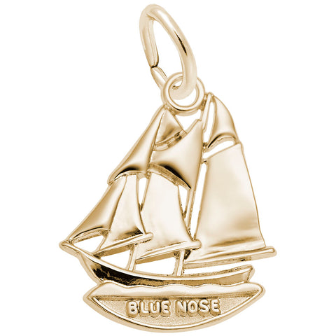 Blue Nose, Nova Scotia Charm In Yellow Gold