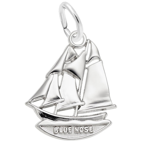 Blue Nose, Nova Scotia Charm In 14K White Gold