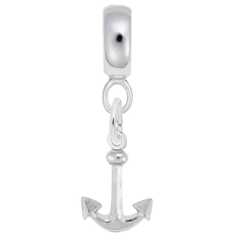 Anchor Charm Dangle Bead In Sterling Silver