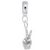 Peace Hand charm dangle bead in Sterling Silver hide-image