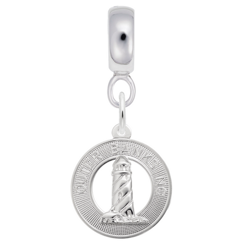 Outer Banks Lighthouse Charm Dangle Bead In Sterling Silver