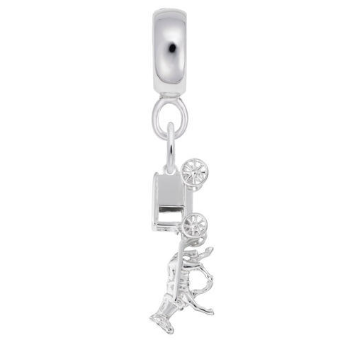 Amish Wagon Charm Dangle Bead In Sterling Silver