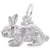 Rabbit Charm In 14K White Gold