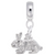 Rabbit charm dangle bead in Sterling Silver hide-image