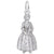 Colonial Woman Charm In 14K White Gold