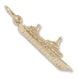 Cayman Island Cruise Ship 3D charm in Yellow Gold Plated hide-image