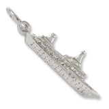 Cayman Island Cruise Ship 3D charm in 14K White Gold