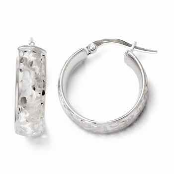 14k White Gold Hoop Earrings