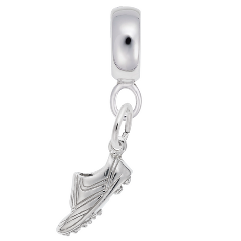 Golf Shoe Charm Dangle Bead In Sterling Silver