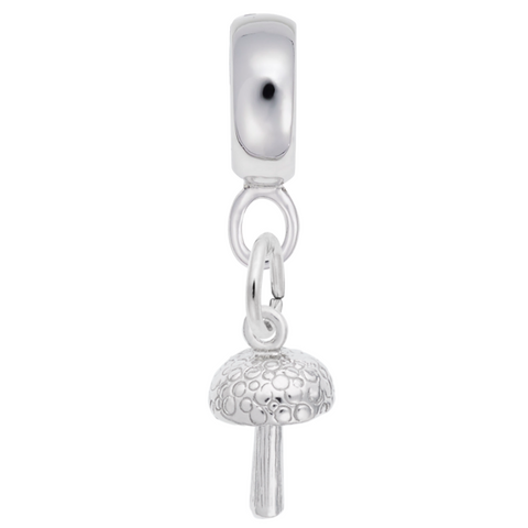 Mushroom Charm Dangle Bead In Sterling Silver