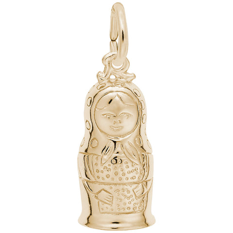 Matryoshk Doll Charm In Yellow Gold