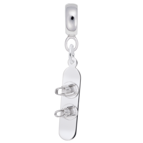 Snowboard Charm Dangle Bead In Sterling Silver