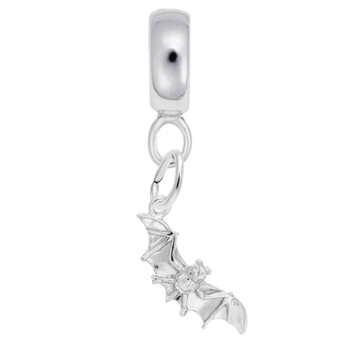 Bat Charm Dangle Bead In Sterling Silver