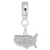 Usa Map charm dangle bead in Sterling Silver hide-image