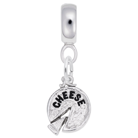 Cheese Charm Dangle Bead In Sterling Silver