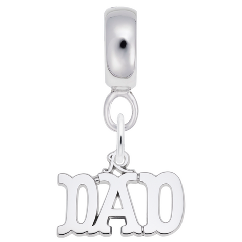 Dad Charm Dangle Bead In Sterling Silver