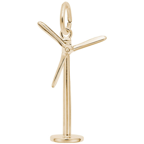 Power Wind Mill Charm in Yellow Gold Plated