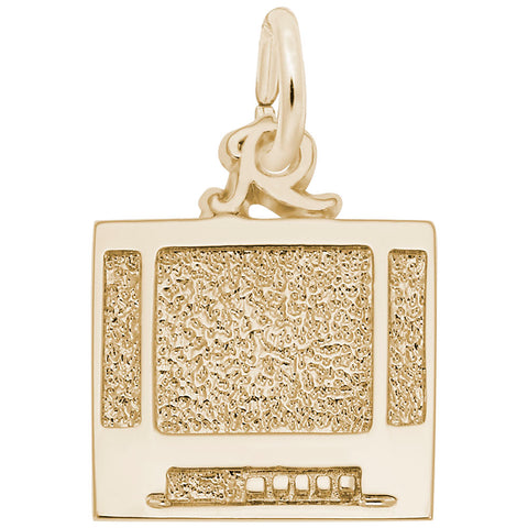 Flatscreen Tv Charm in Yellow Gold Plated