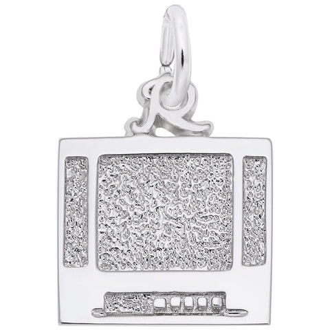 Flatscreen Tv Charm In Sterling Silver