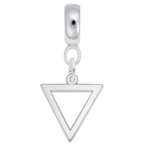 Triangle Charm Dangle Bead In Sterling Silver