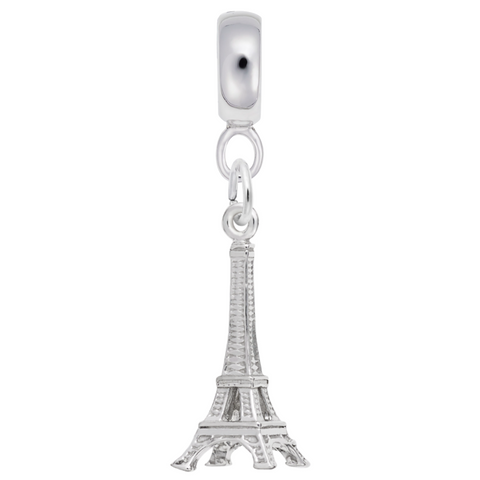 Eiffel Tower Charm Dangle Bead In Sterling Silver