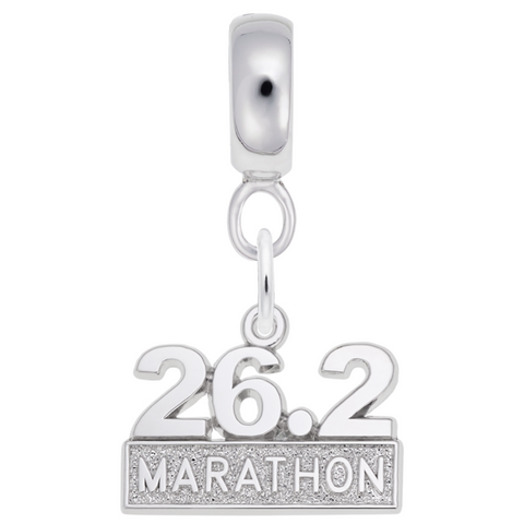 Marathon Charm Dangle Bead In Sterling Silver