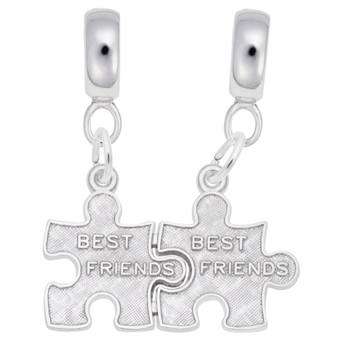 Best Friend Puzzle Charm Dangle Bead In Sterling Silver