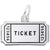 Movie Ticket Charm In 14K White Gold